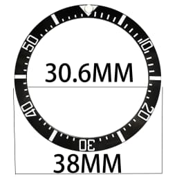 Sloping 38mm * 30.6mm Ceramic/Aluminum Blue Luminous Bezel GMT and Diving Watch Insert Fit for 40mm Watch Case Replacement Watch