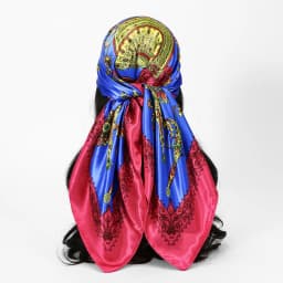 Plain Silk 90 Square Scarf Satin Headband For Muslim Woman Printed Hijabs Wraps Fashion Headscarf Casual Turban Female Bandbana