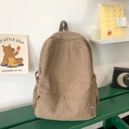 Solid Nylon Soft Sewing Thread Zipper School Bags 2026 High Quality Large Capacity Bags Corduroy Casaul Softback Youth Backpack