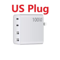 100W GaN Charger Convertible Plug Folding Pin QC3.0 USB-A Dual Type C PD Fast Charging Adapter for Notebook Mobile Phone Tablet