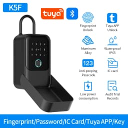 Waterproof Key Safe Box Fingerprint Storage Secret Key Safety Box Support Tuya App TTlock Bluetooth to WiFi Hub Unlock Padlock
