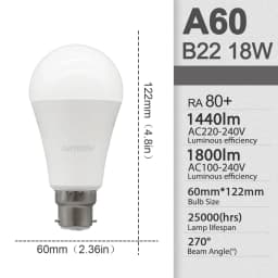 2Pack No Flicker LED Bulb Lamp B22 AC 220V 110V No Flicker 3W 8W 9W 12W 18W 24W Warm Lighting for Home Derection Lamparas Leds