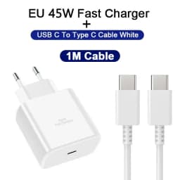 45W PD Fast Charging For Samsung S22 S23 Ultra Note10 Plus Mobile Phone USB Type C Cable Fast Quick Charging Wall Adapter