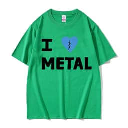Singer Elliott Smith I Love Metal Same Style T-shirts Men's Cotton T-Shirt Male Vintage Tees Men Women Casual Oversized Tshirt