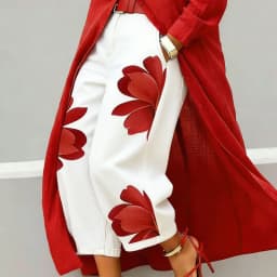 Office Lady Chic Loose All Season Pants Elegant Women Straight Printing Patchwork Pants Outdoor Casual Long Pants 2026 Trousers