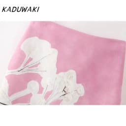 KADUWAK Japanese Classic Blended Print Back Split Straight Skirt Bustier Skirts Retro Versatile Streetwear Bustier Skirt 니트 스커트