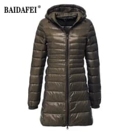 Oversized 7XL 8XL Plus Long Down Jacket Women Winter Ultra Light Down Jacket Women with Hooded Down Coat Female Big Size Coats