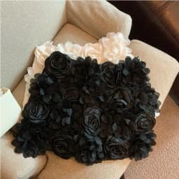 Spring Women Temperament Package Hip Black Three-dimensional Rose Skirt Female Sweet Fashion Y2k A Line Mini Kawaii Skirts