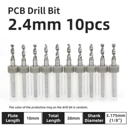 TOOLEYE 10pcs PCB Drill Bit Set Micro Drills Printed Circuit Board 1/8" Shank Mini CNC Drill Bits 0.1-3.175mm Drilling Tools