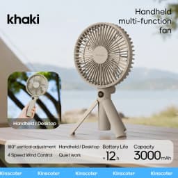 New Foldable Tripod Handheld Fan 3000mAh Multifunctional Portable Rechargeable Fan 4 Speed with LED Display for Outdoor Travel