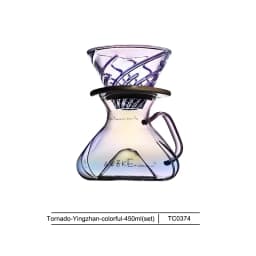 MUVNA Tornado Glass Coffee Server 450ml-Barista Grade Hand Drip Carafe,Leak-Proof Spout,Heat-Resistant for Pour Over/Iced Brew