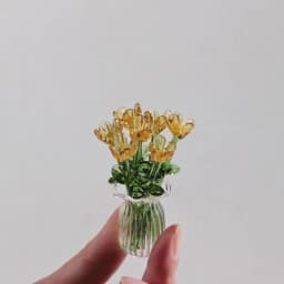 6/7Pcs Realistic Glass Flower Artificial Simulation Plants for Home Decoration and Creative Gift Ideas