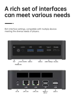 Aittact Pocket Mini PC Gamer TOPC AMD Ryzen 9 8945HS R7 8845HS 2xDDR5 USB4.0 NVMe 2 LAN Windows 11 Gaming Computer WiFi6E BT5.3