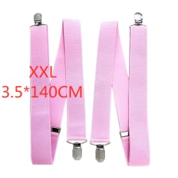 3.5 cm Wide Solid Color No Cross Suspenders Men 4 Strong Clips Women Suspender For wedding Party Trouser Braces