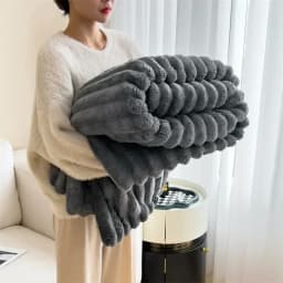 Solid Color Artificial Rabbit Fur Blanket Fluffy Soft Plush Throw Blanket Autumn Warm Queen Size Fleece Blankets for Bed Sofa