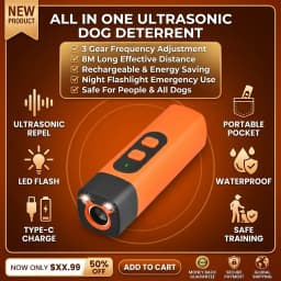 Handheld Portable Ultrasonic Dog Repellent One-Button Multi-Mode Barking Deterrent Outdoor Dog Training Device
