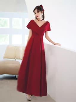 White Evening Gown 2024 New Elegant Host High-end Registration Ball Court Wedding Dress A-Line Skirt Short Sleeve Long Dress