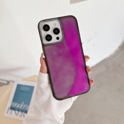 For iPhone 16 Pro Max 15 14 13 12 Case Shockproof Luminous Liquid Quicksand Hard,Slim Shiny Glow in Dark Night Light Phone Cover