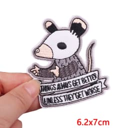 Animal Cat Possum Fox Patch Cartoon Embroidery Patch Iron On Patches For Clothing Thermoadhesive Patches On Clothes Sewing Badge
