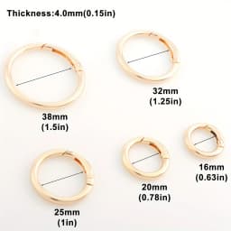 5PCS Spring O Ring Metal Round Carabiner Clip Circle Key Ring Clips for Keychain Buckle Bags Purse Handbag Craft Keychain Clip