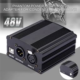 48V Phantom Power Adapter XLR Cable For Condenser Microphone Studio Recording Phantom Power For BM 800 Condenser Mic