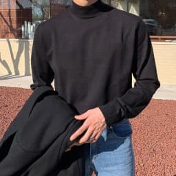 Half-turtleneck Sweater for Men, Long-sleeved Korean Style Trendy Knitted Sweater with Bottoming Shirt, Hong Kong Style Casual