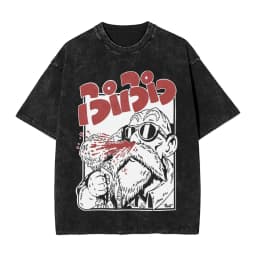 2026 Master Roshi Dragon Ball Printed T-shirt Men's and Women's Washed T-shirt High Quality Vintage Cotton T-shirt Harajuku Tops