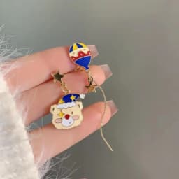 32 Style Colorful Enamel Cartoon Cute Rabbit Fox Ear Clips Funny Cat Bear Long Clip on Earrings Without Piercing for Women Girls