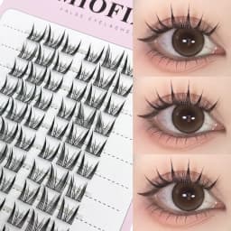 1/box 120 Bundles Mink False Eyelash Natural Fishtail Lash 3D Russian Individual Eyelash Extension Cluster Makeup Tool Wholesale