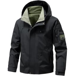Waterproof Jacket Men Outdoor Softshell Zip Up Hooded Jacket Windbreaker Hiking Camping Coats Lightweight Spring Autumn Coats