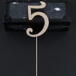 1Pc New Glitter Alloy Rhinestone Golden Silver Number Cake Toppers Baby Shower Birthday Decoration Wedding Digital Cakes Decor
