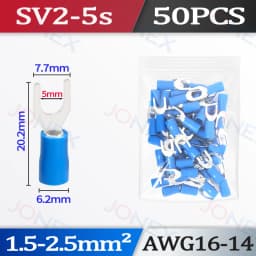 50PCS Fork Crimp Terminals Electrical Wire Connectors M4/M5/M6 U Type Insulated Spade Lugs For Quick Splicing Cables Connection