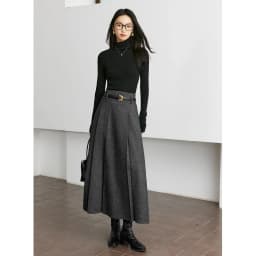 VIMLY Elegant Wool Blend Pleated Maxi Skirt for Women 2026 Winter High Waist Stereo Heavy Duty Skirt Office Lady Clothes M9173