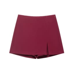 Women's High Waist Skort with Front Slit And Side Zipper Fashion Solid Shorts Skirt Female High Waist Skort Mujer