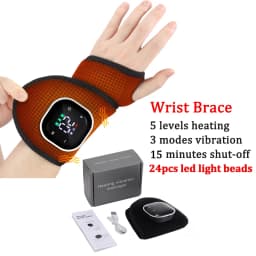 Electric Wrist Massager Heating Pad Vibration 5 Gears Hot Compress Wrist Guard Band USB Recharge Adjustable Wrist Protection