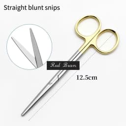 Gold Handle Blunt Tissue Scissors Peel Skin Scissors Nose Peel Blunt Scissors Round Head Serrated Nasal Surgery Tools