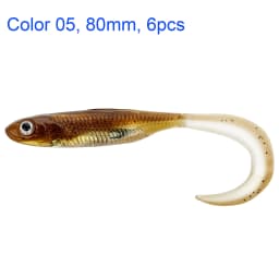 5pcs/6pcs Silicone Soft Lures 80mm 100mm Artificial Fishing Soft Lures Grub Tail Shad Swimbait Rubber Fishing Baits For Bass