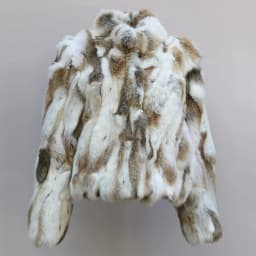 Women's Genuine Rabbit Fur Coat Stand Collar Luxury Winter Fur Outerwear