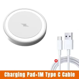 15W MagSafe Wireless Charger Pad Fast Charging Magnetic Stand for iPhone 17 16 15 14 13 Pro Max Samsung S25 USB-C Slim Portable