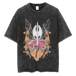Washed Vintage Game Hollow Knight Double Sided Print T-shirt Men Women Fashion Casual T-shirts Oversized Short Sleeve T Shirts