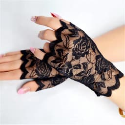 Sexy Lace Short Fingerless Gloves Summer Women's Thin Lace Half Finger Sunscreen Driving Gloves