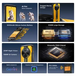 DOOGEE S300 5G Rugged Phone 6.78" FHD+ Dimensity Mediatek D7300 Mobile Phones 48GB+512GB 9000mAh 108MP Smartphone Android 16 NFC