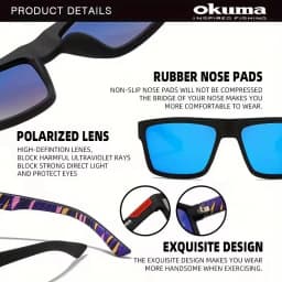 Okuma - Unisex UV400 Polarized Glasses, Suitable for Outdoor Sports Such as Driving, Fishing, Cycling, Hiking, etc