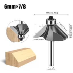 1pc 6mm 12mm Shank 45 Degree Bevel Router Bit Woodworking Milling Router Bit Trimming Machine Carving Router Bit