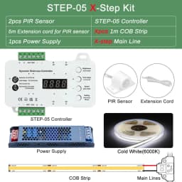 1-40 Steps LED Stair Light Motion Sensor Stairs Lighting With 2 PIR Sensor Staircase Lights COB LED Strip Stair Kit Step Light