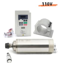 【EU/US】CNC Milling Spindle 2.2kw ER20 Water Cooled Spindle 4 Bearings 24000rpm & 2.2kw VFD Inverter 220V & 80mm Clamp & 80W Pump