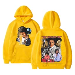 Classic Michael Jackson King of Pop Double Sided Print Hoodie Men Vintage Gothic Rock Sweatshirt Man Casual Oversized Streetwear