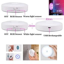Night Light LED With PIR Motion Sensor Rechargeable USB Kitchen Cabinet RGB Lamp For Bedroom Room New Year Decoration