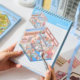 Mr Paper 49pcs/bag Business Town Series Mini 3D Miniature Scenography Sticker Book Visual Stacking Scene Stickers DIY Gift Decor
