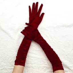 Long Satin Wave Pattern Micro Reflective Light Wedding Party Noble Style Women Gloves Lady Slender COS Graduation Mittens Nv5